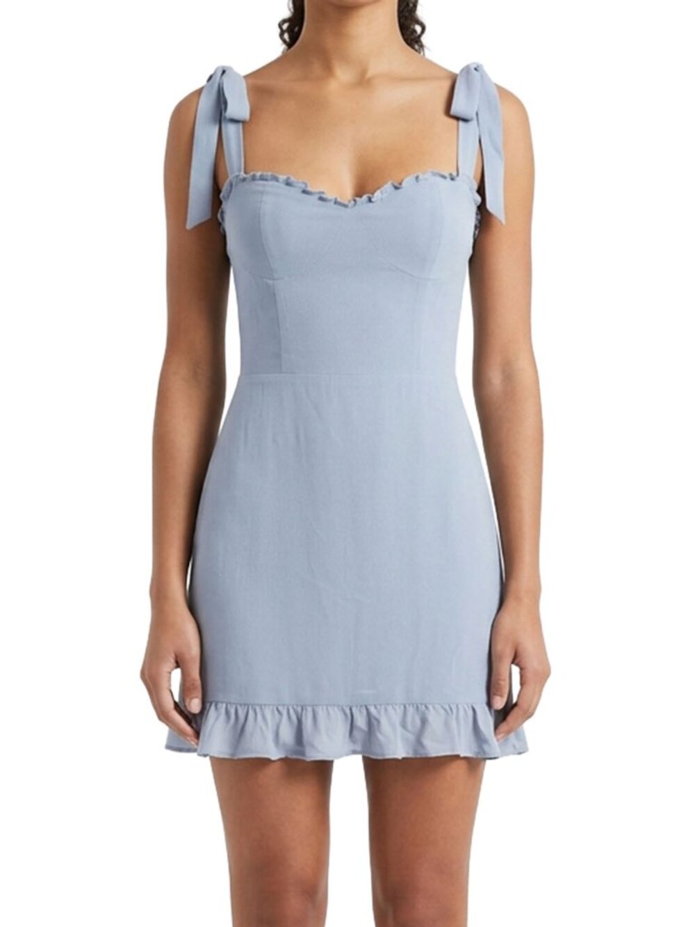 NWT Reformation Petites Christine Mini Dress Mineral Blue 4P